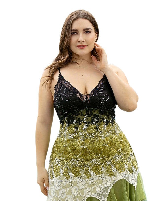 V Neck Asymmetrical Hems Cocktail Dresses, Green / Kelly Green, alternate image number null