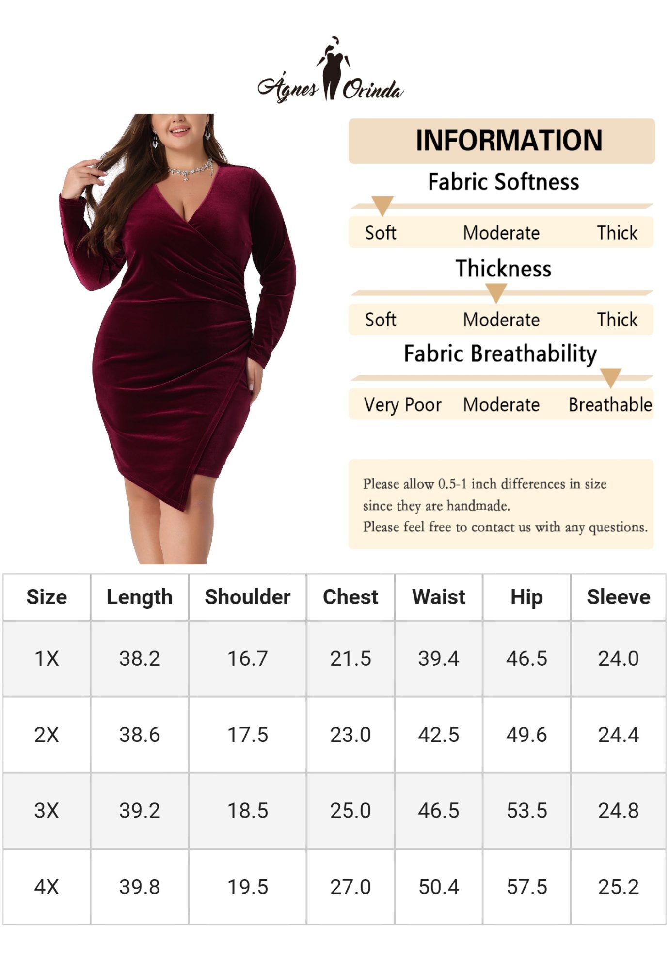 Long Sleeve Velvet Bodycon Wrap V Neck Ruched Cocktail Dress, Burgundy / Burgundy, alternate image number 4