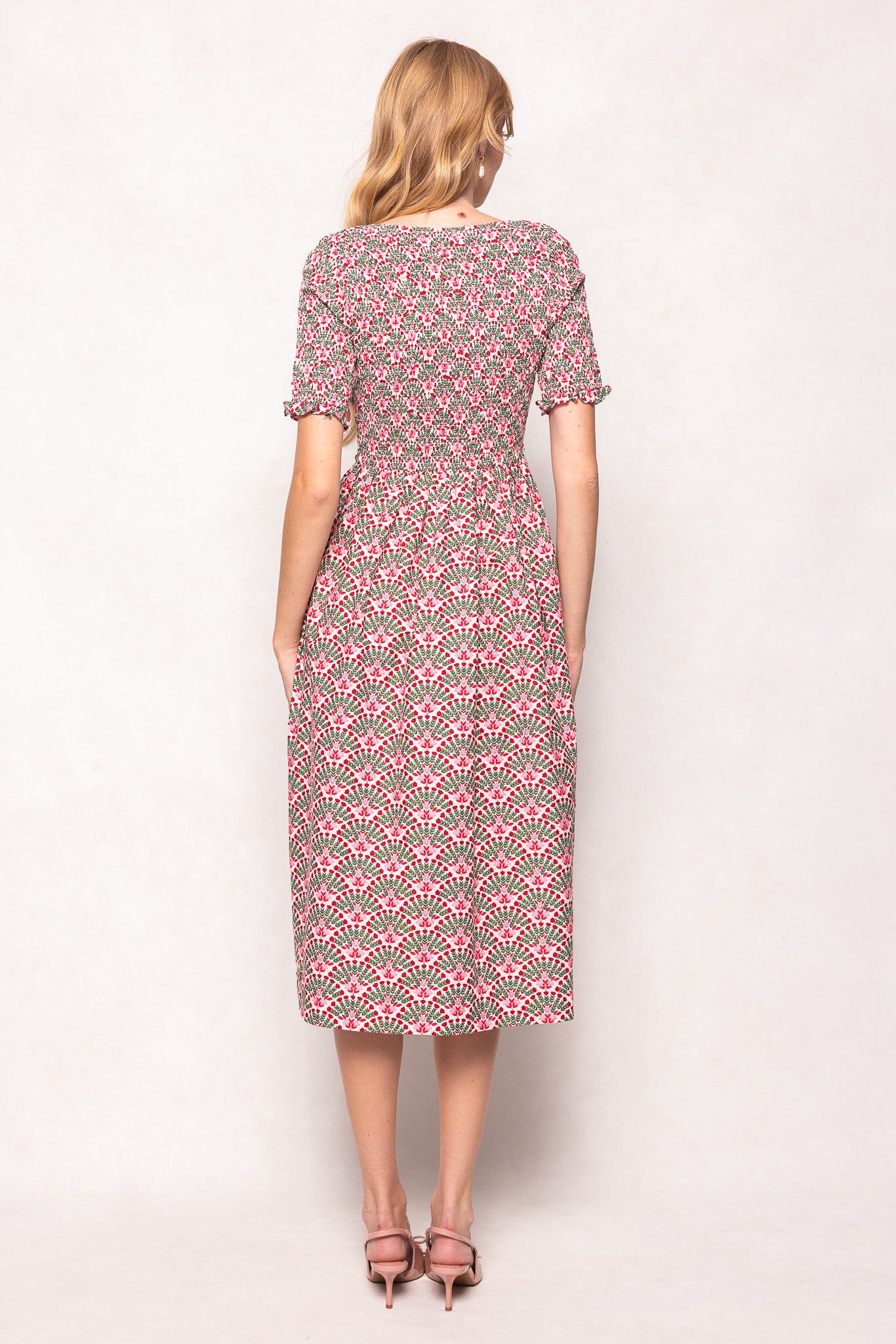 Parker Dress, Floral Fan / White, alternate image number 5