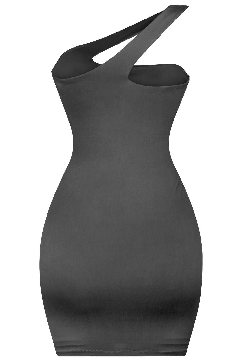 ONE SHOULDER MINI DRESS IN BLACK, , alternate image number 2