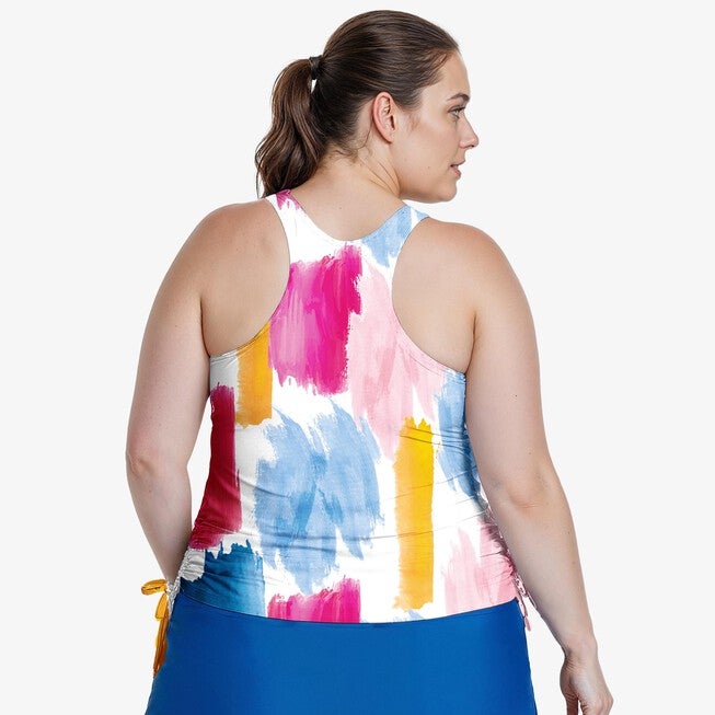 Maya Swim Top With Removable Cups, Spring Daydream / White, alternate image number null