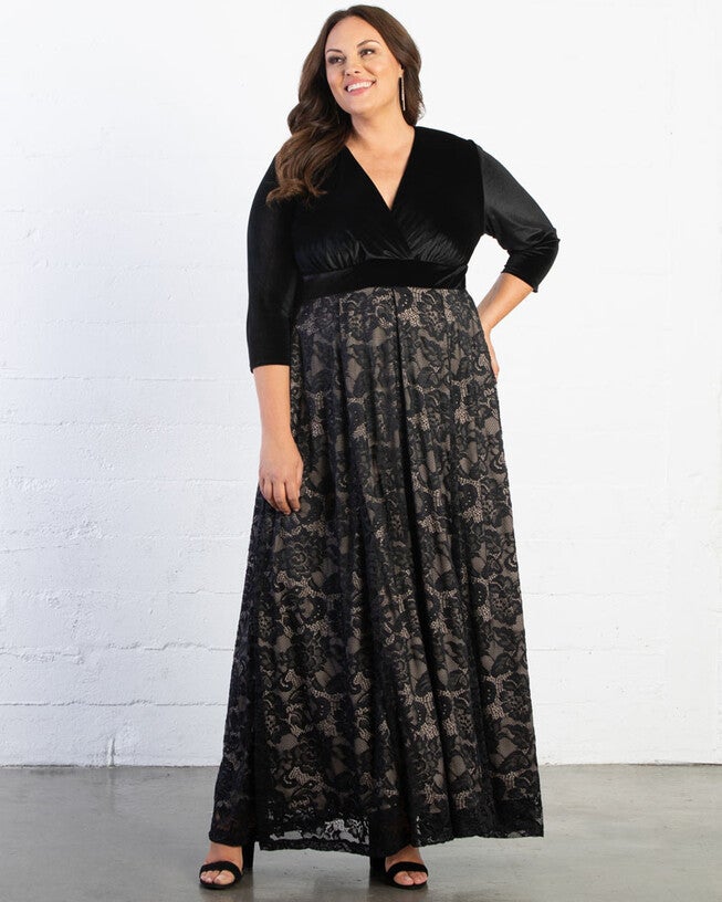 Victoria Velvet Evening Gown, ONYX / Black, alternate image number null
