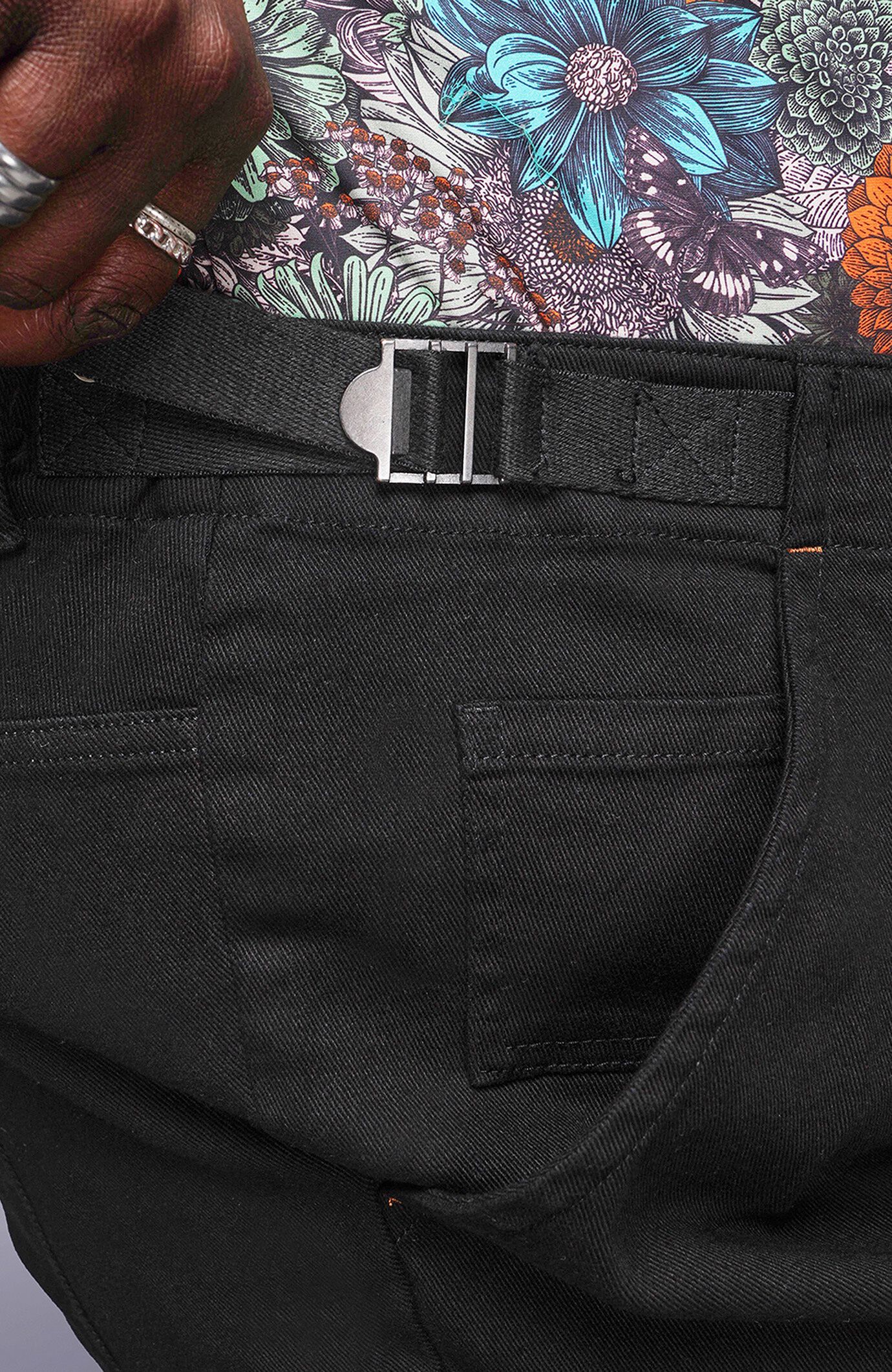 The Essential Denim Utility Pant, Black / Black, alternate image number 3
