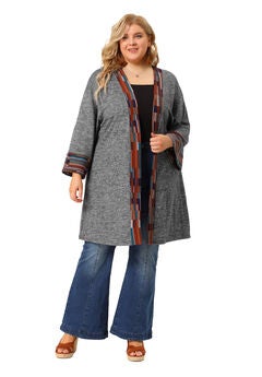 OPEN FRONT BOHO BOHEMIAN KNIT CARDIGAN
