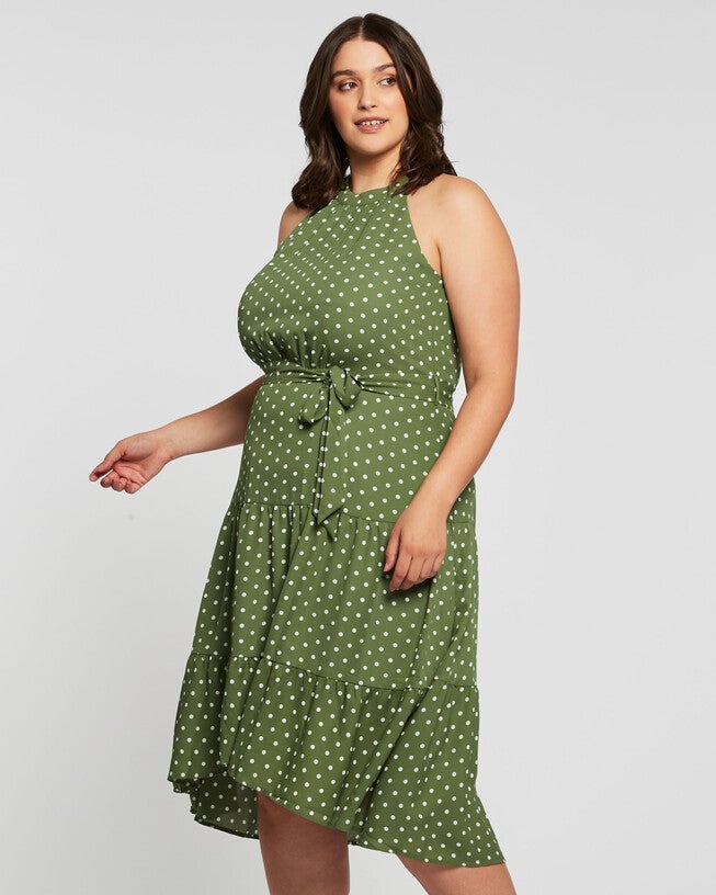 La Bocca Green Polka-Dot Halter Dress, , alternate image number 7