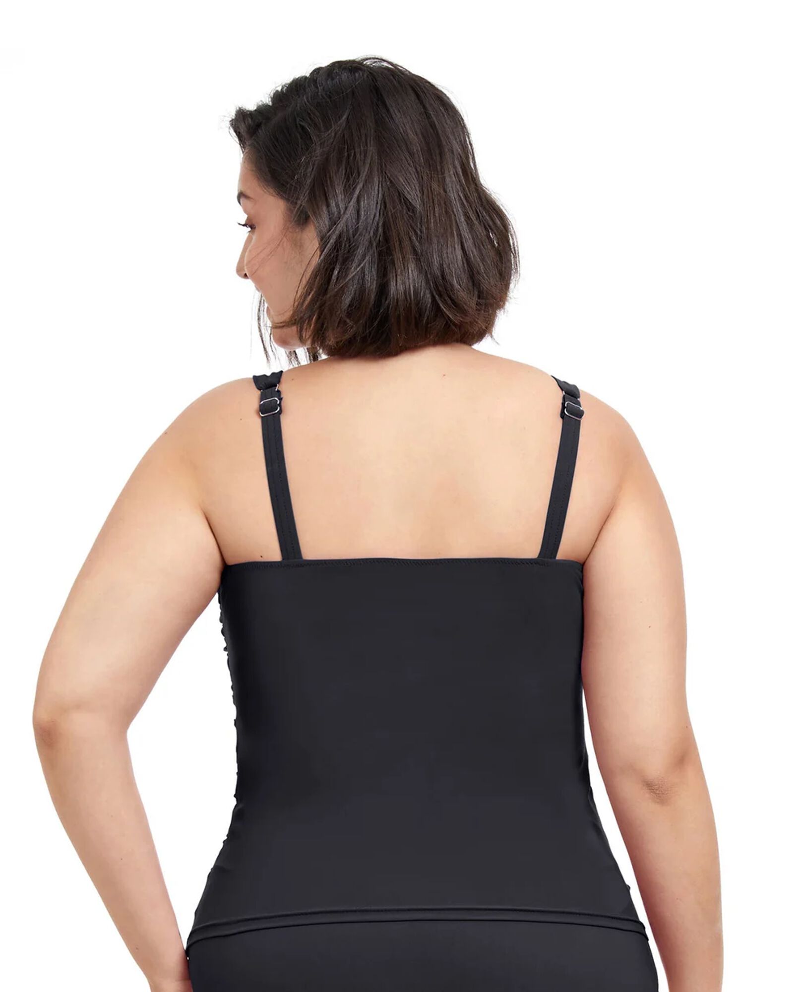 Tutti Frutti Plus Size Sweetheart Underwire Tankini Top, Black / Black, alternate image number 1