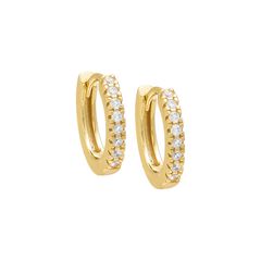 CZ Mini Huggie Earring Gold 12 MM