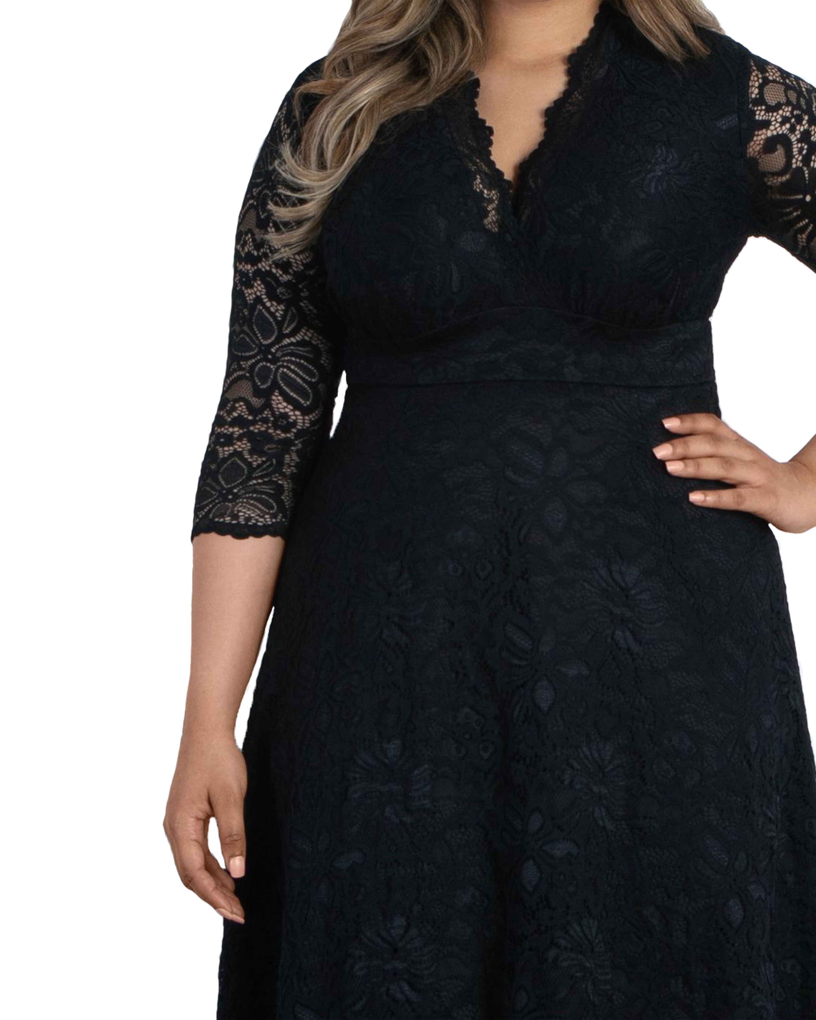 Mademoiselle Lace Cocktail Dress, ONYX / Black, alternate image number 4