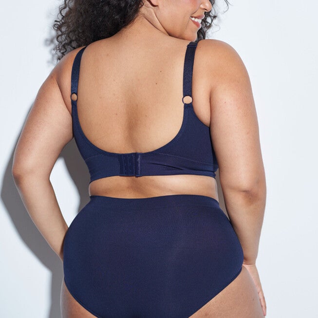 CROSS FRONT T-SHIRT BRA, Midnight Navy / Navy, alternate image number null