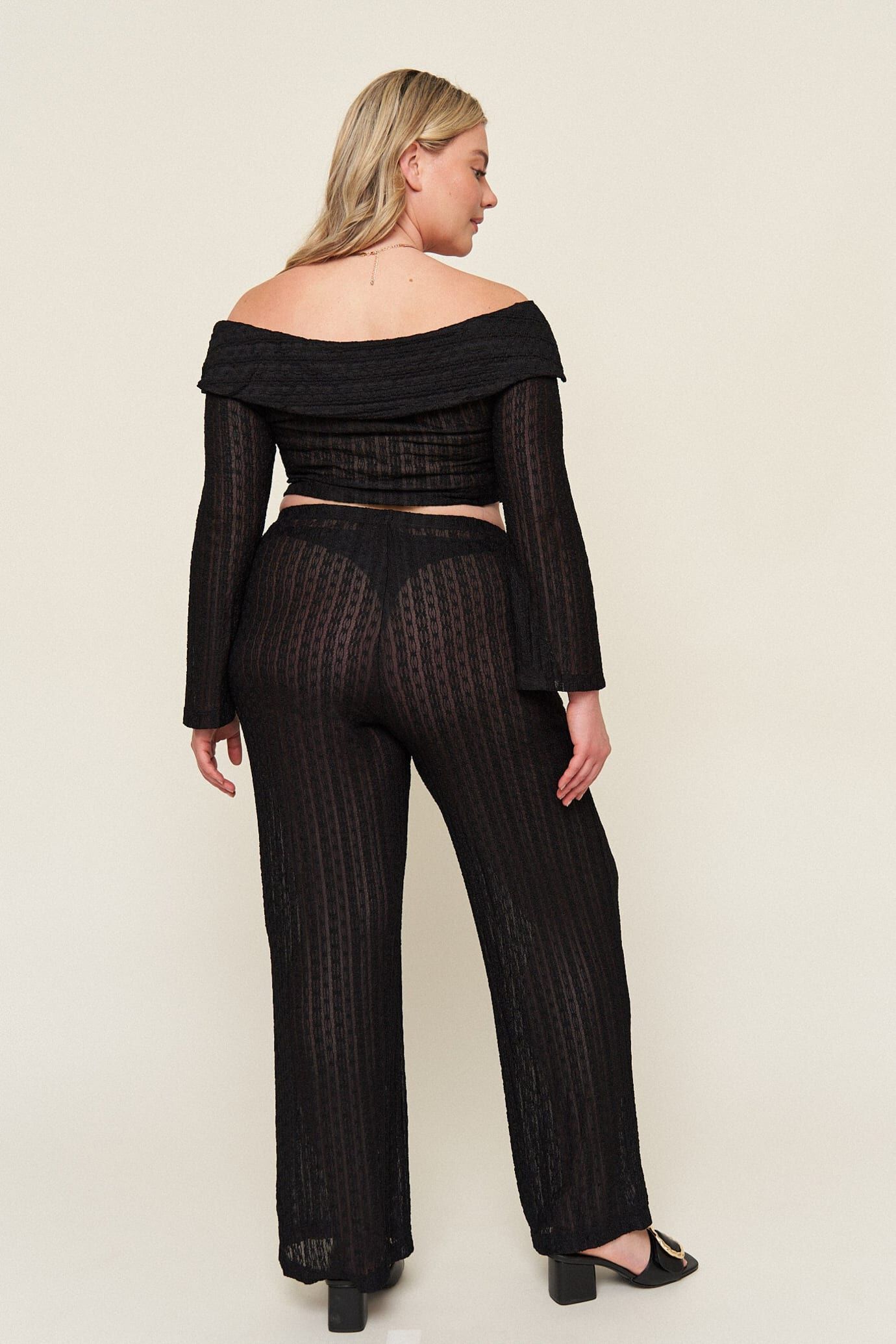 Jackie Lace Top, Black / Black, alternate image number 4