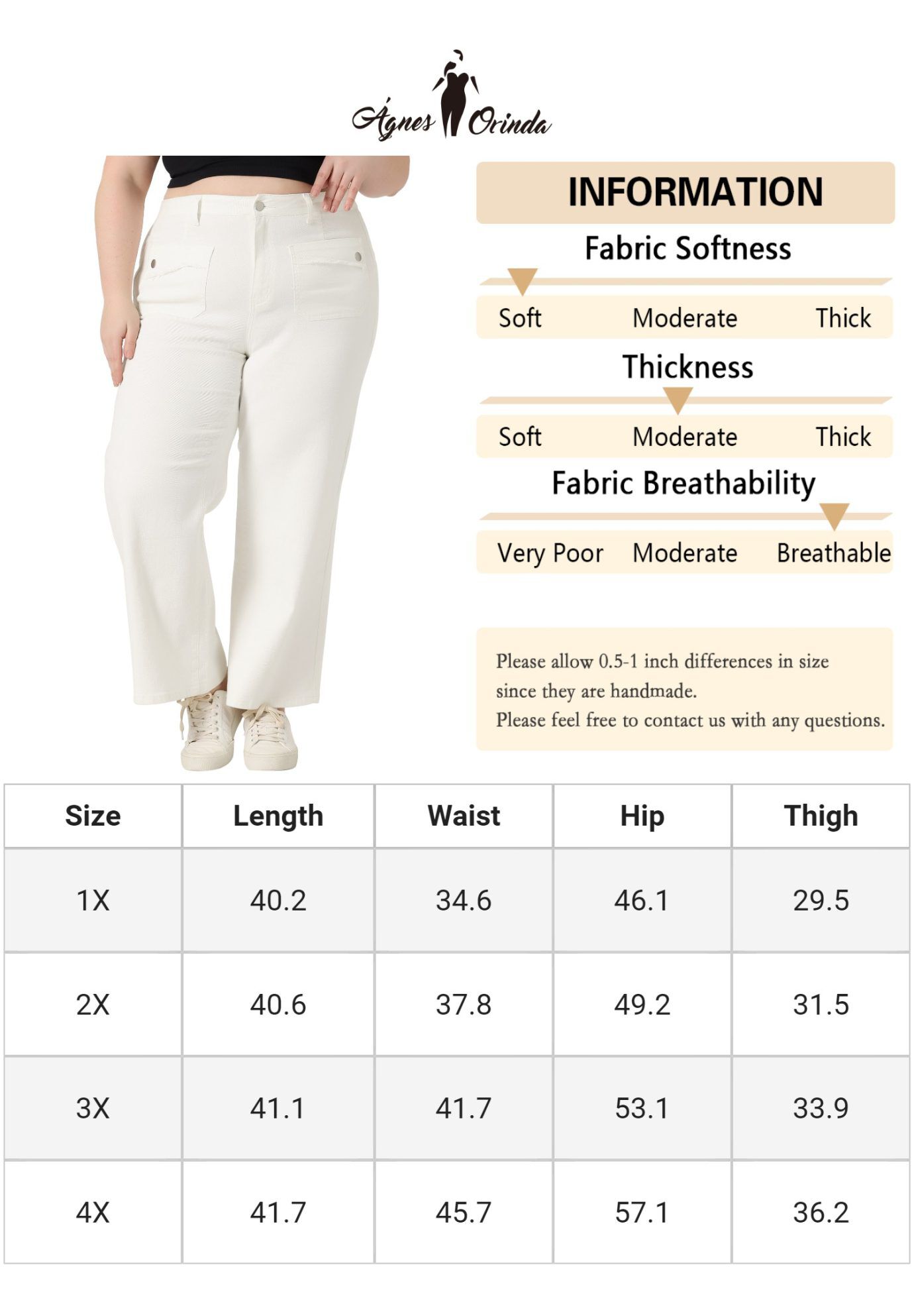 WIDE LEG WASHED STRETCHY PALAZZO PANTS DENIM JEANS, White / White, alternate image number 4