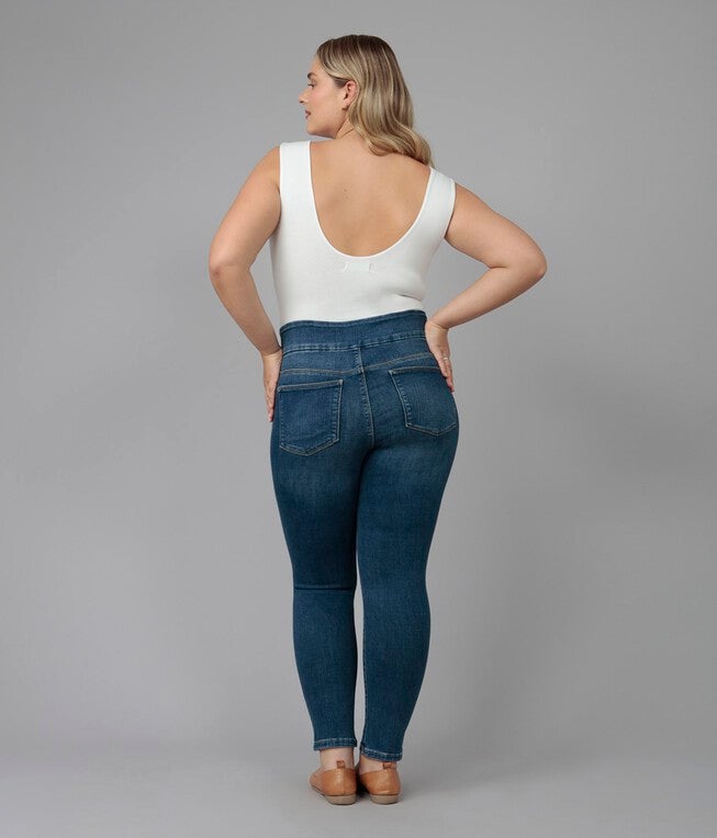 Women's Medium Wash High Rise Skinny Pull-On Jeans, Rugged Classic Blue / Medium Wash, alternate image number 1