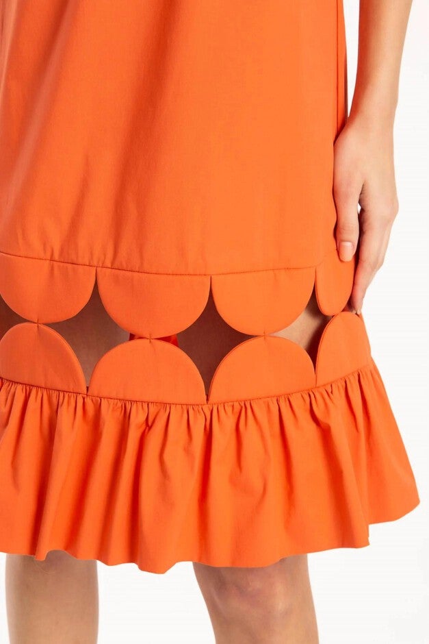 BUBBLE SHORT DRESS IN TANGERINE, , alternate image number null