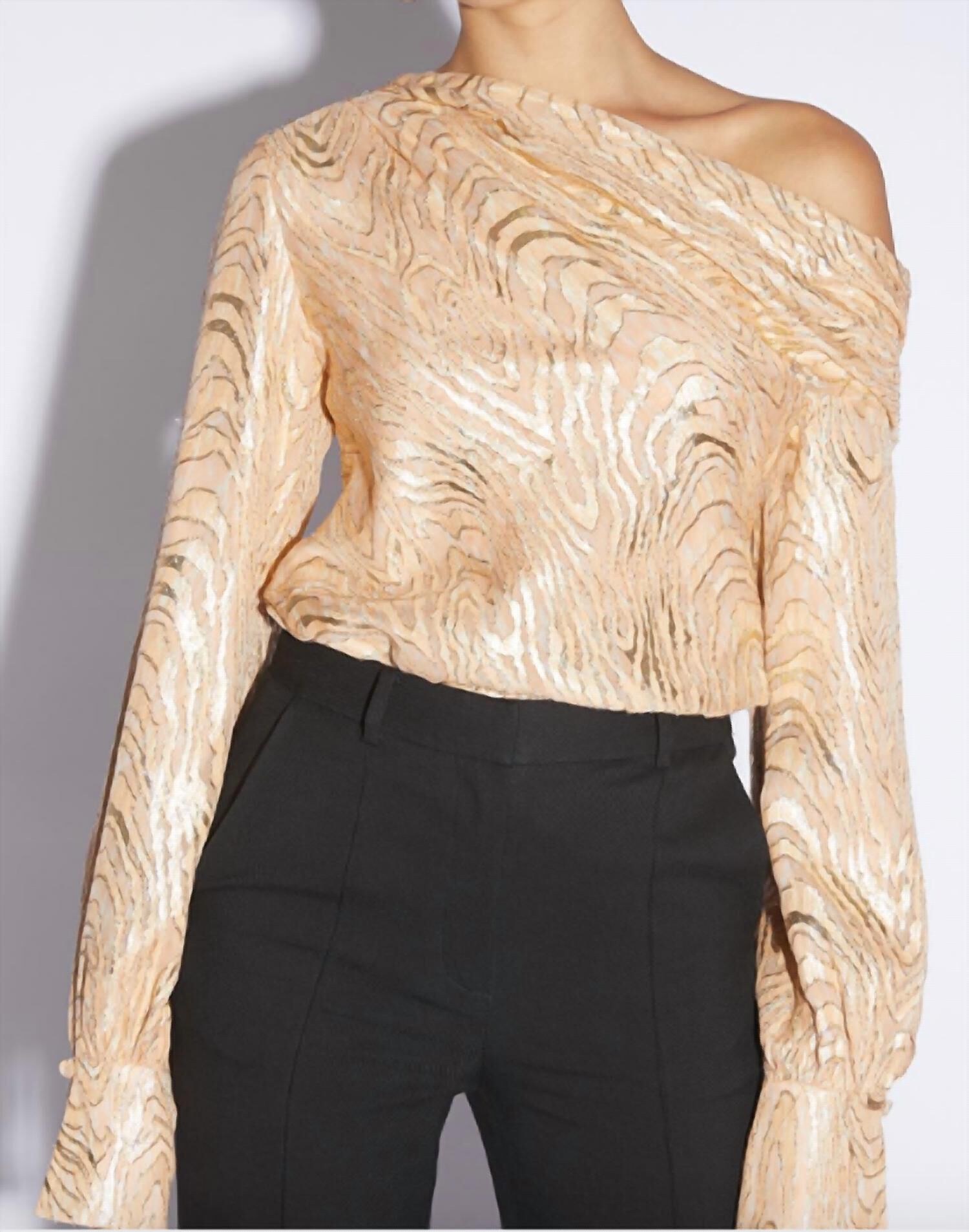 ALICE BLOUSE IN METALLIC APRICOT, , alternate image number 5