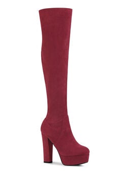 Platform Chunky Heel Over the Knee Thigh High Boots
