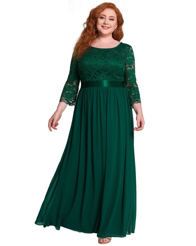 See-Through Floor Length Lace Evening Dress, , alternate image number 7