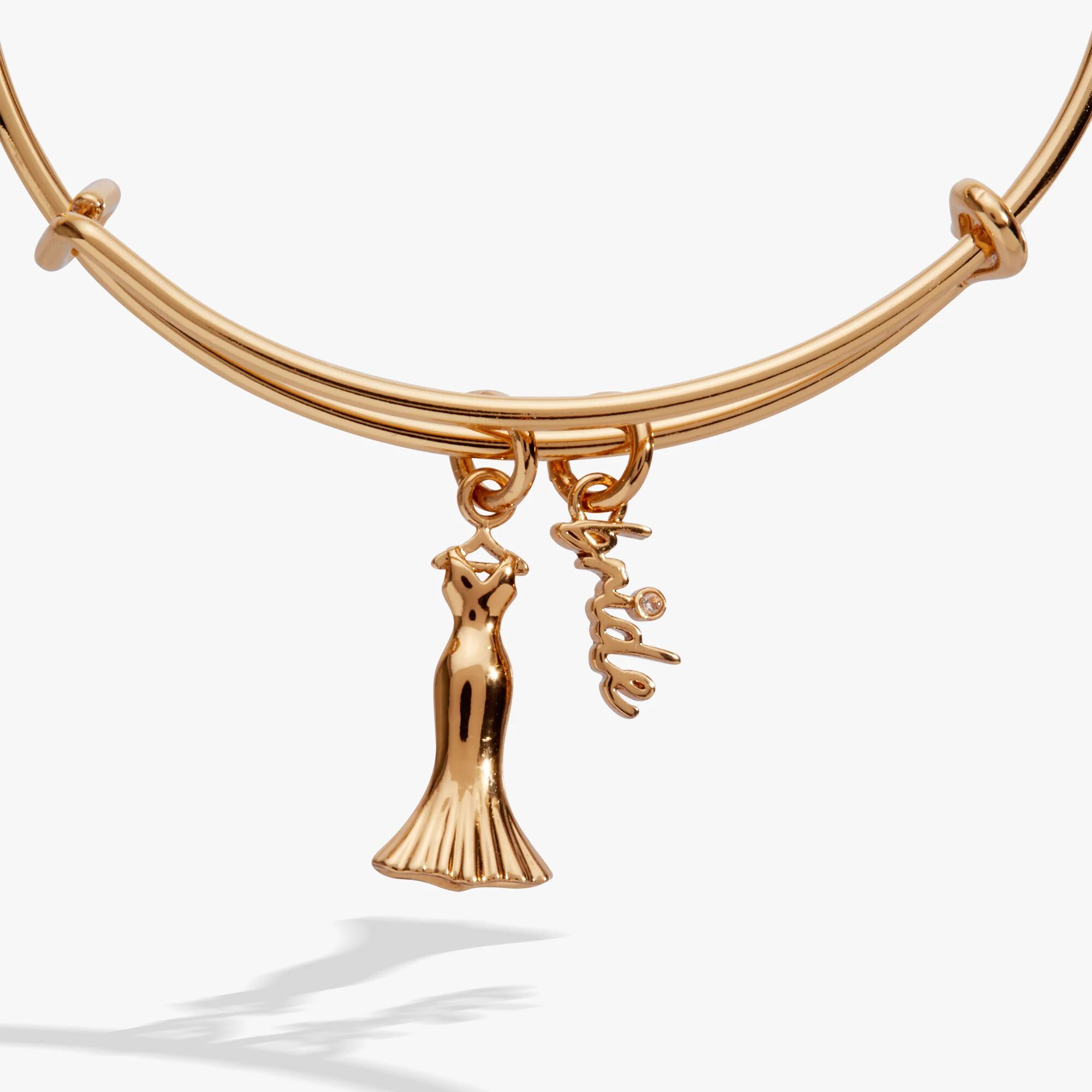 Bridal Gown Duo Charm Bangle, Gold / Gold, alternate image number 1
