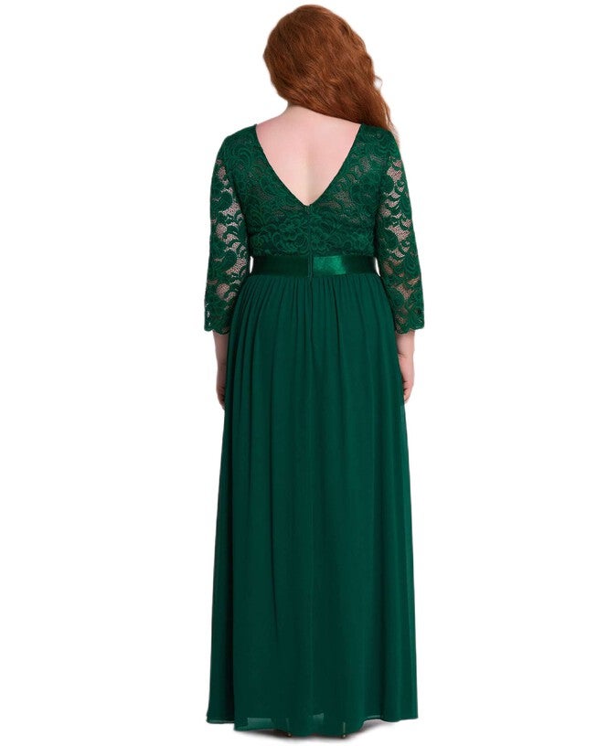 See-Through Floor Length Lace Evening Dress, , alternate image number 5