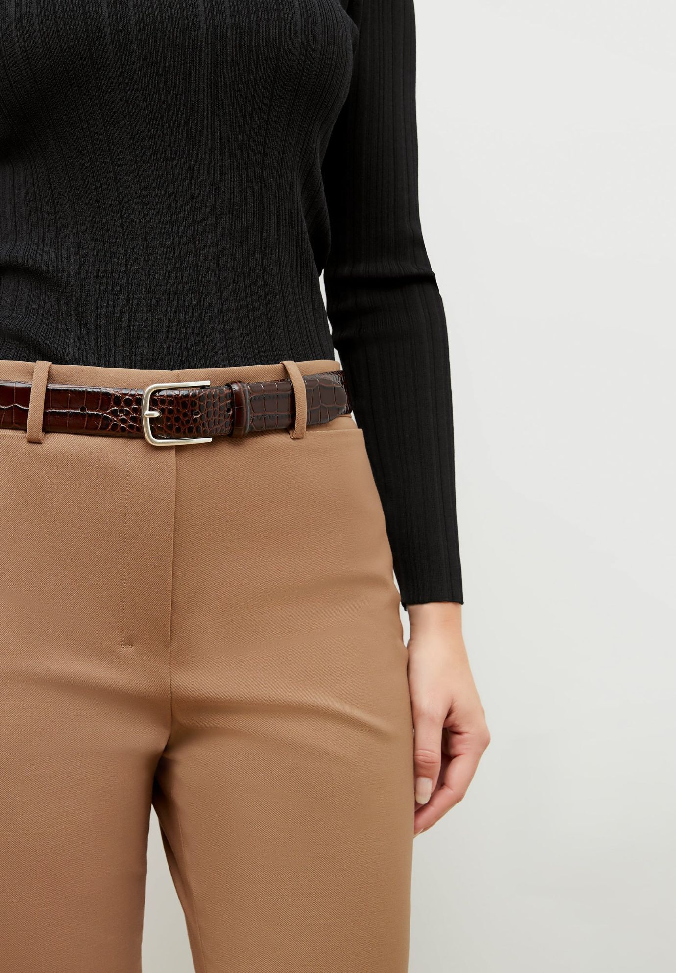 Smith Straight Trouser - Washable Wool Twill, Camel / Brown, alternate image number 3