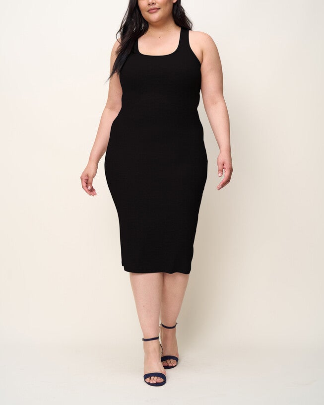 The Scoop Neck Midi Dress, Onyx / Black, hi-res image number 0