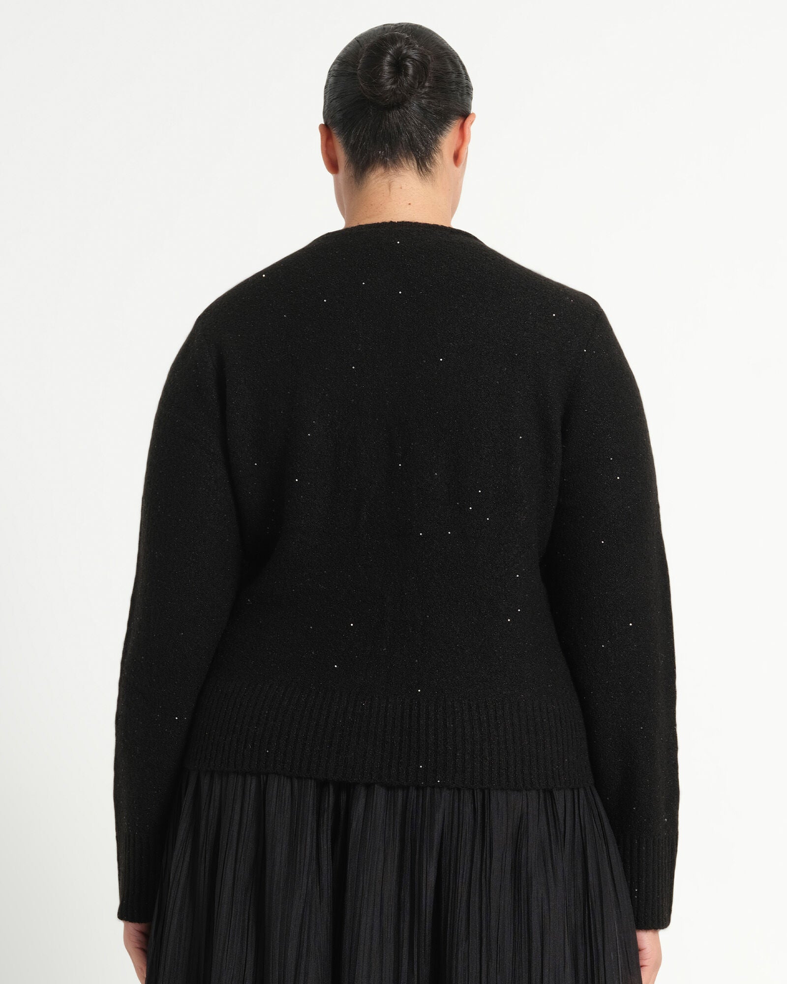 Night Sparkle Knit Cardigan, Black / Black, alternate image number 2