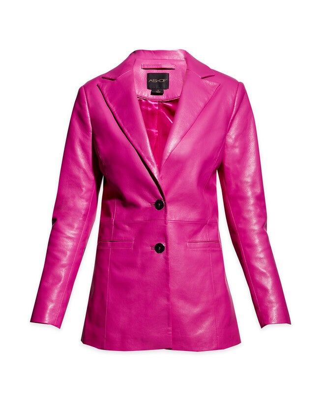 Dallas Recycled Leather Blazer, Raspberry / Raspberry, hi-res image number null