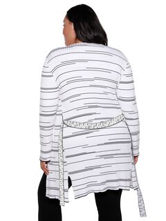 Sienna Long Sleeve Cardigan, Winter WhiteBlack / White, alternate image number 2