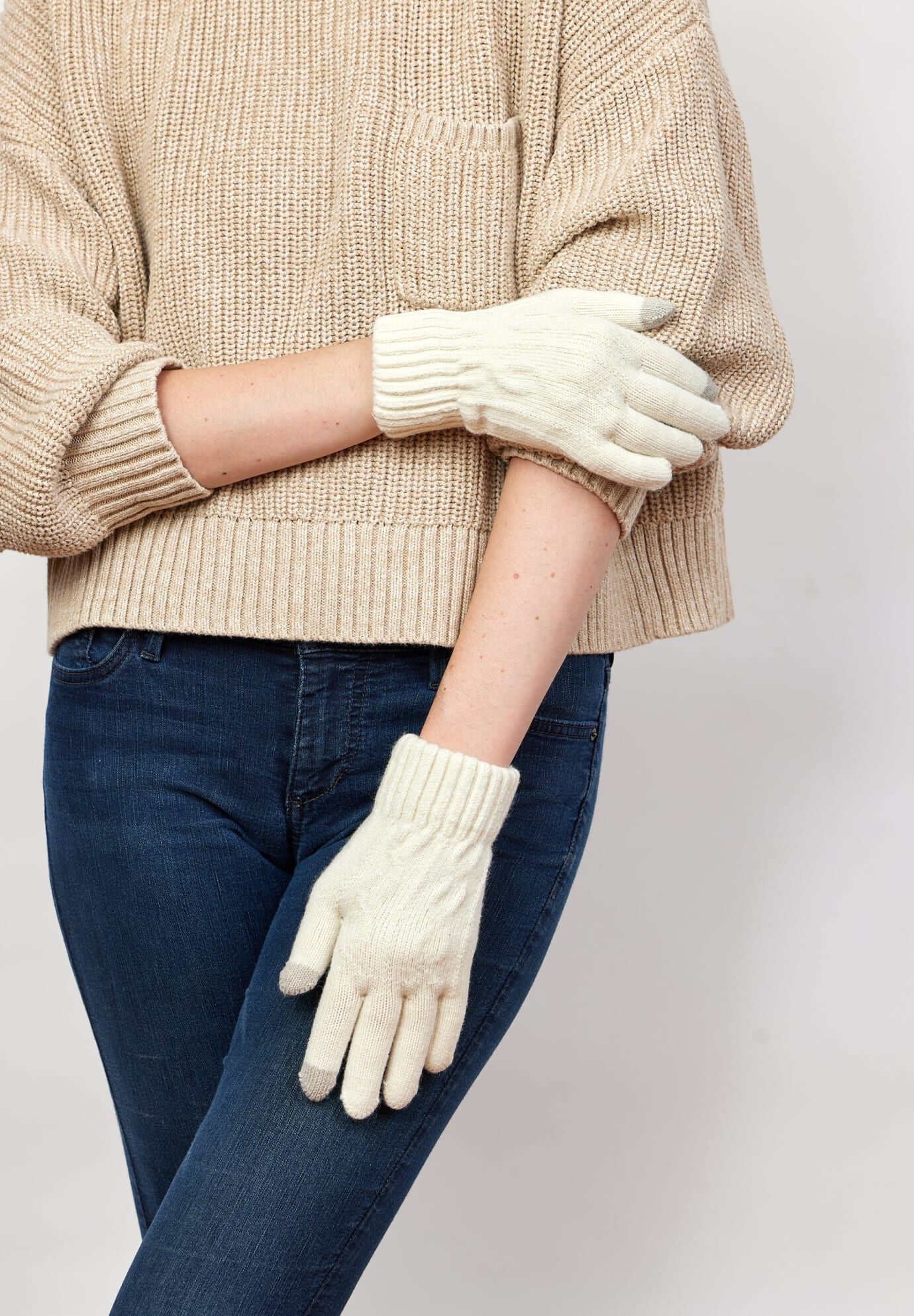 Frosty Touch Gloves, Ivory / Ivory, alternate image number 1