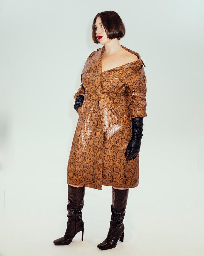 Snakeskin Trench Coat, , alternate image number 7