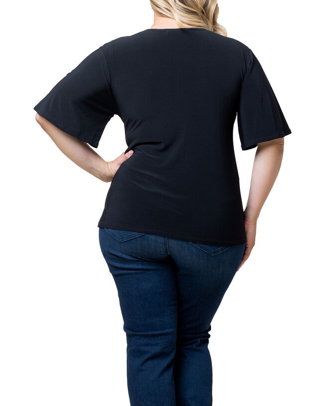 Stella Faux Wrap Top, BLACK NOIR / Black, alternate image number null