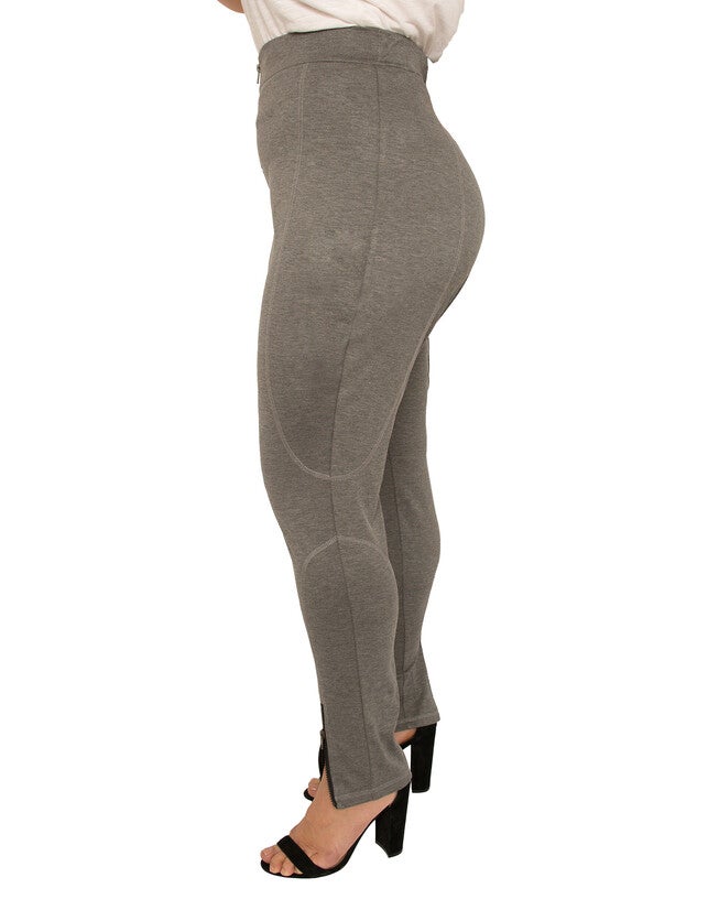 Ria Plus Size High Rise Ponte Knit Premium Legging, DARKGREY / Charcoal Grey, alternate image number 2