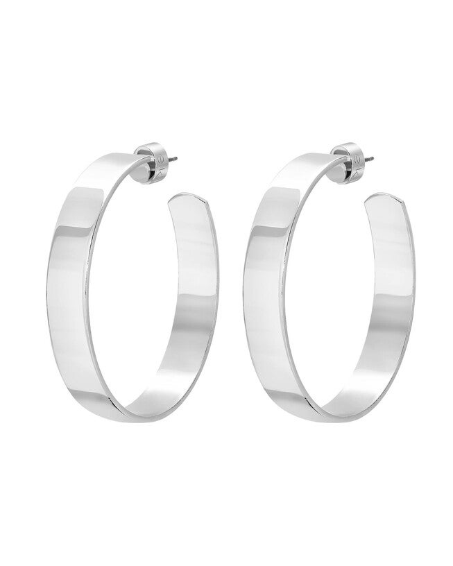 1.5 inches Skylar Hoops Silver, Silver / Silver, hi-res image number 0