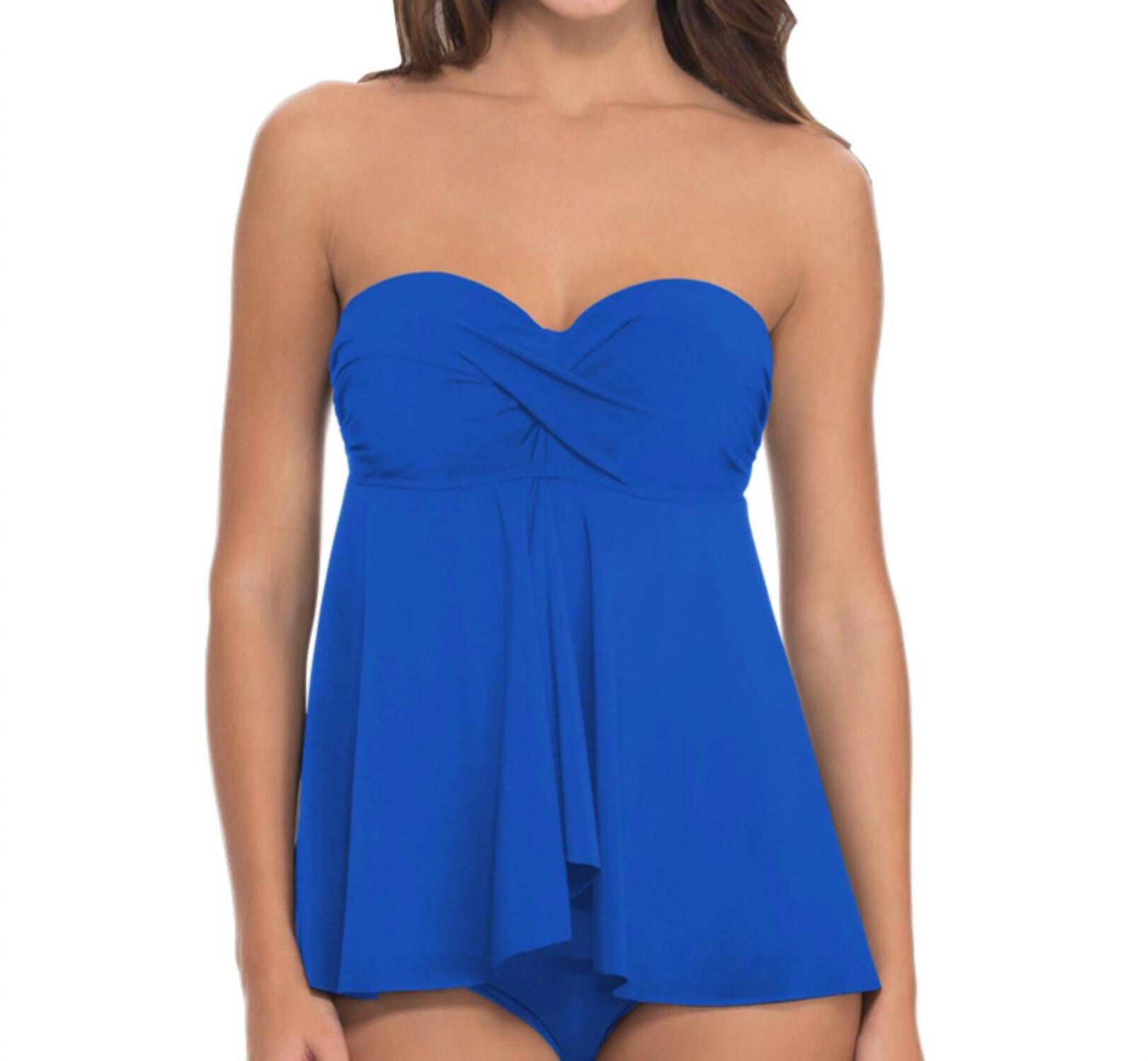 D-CUP BANDEAU FLY AWAY TANKINI TOP, Tutti Frutti Hazy Perri / Azure Blue, hi-res image number 0