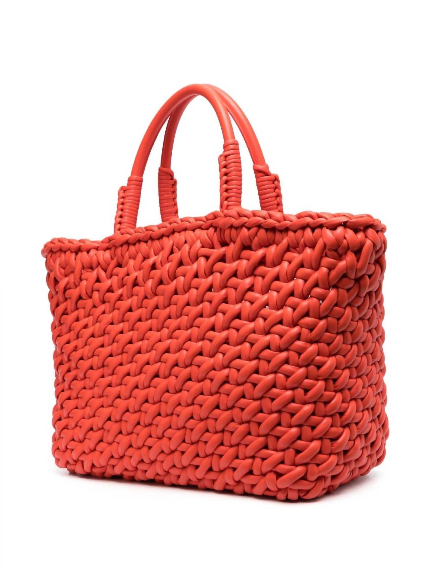 Icon Leather Big Tote Bag in Orange, , alternate image number 3