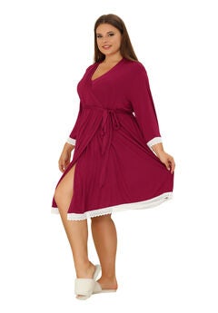 Lightweight Kimono Robes Lace Trim Bathrobe