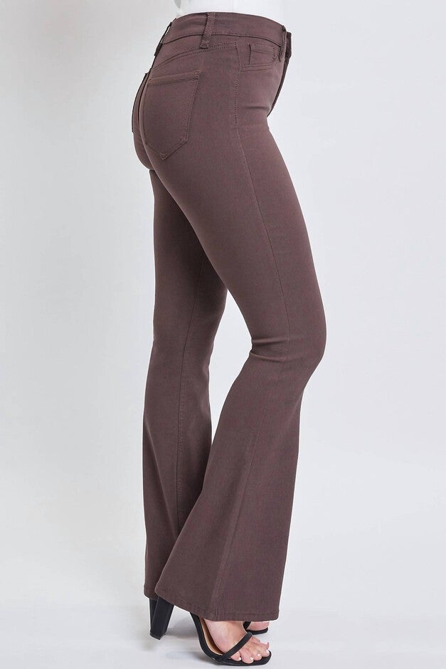 HYPERSTRETCH HIGH RISE FLARE DENIM IN COCO, Coco / Brown, alternate image number null