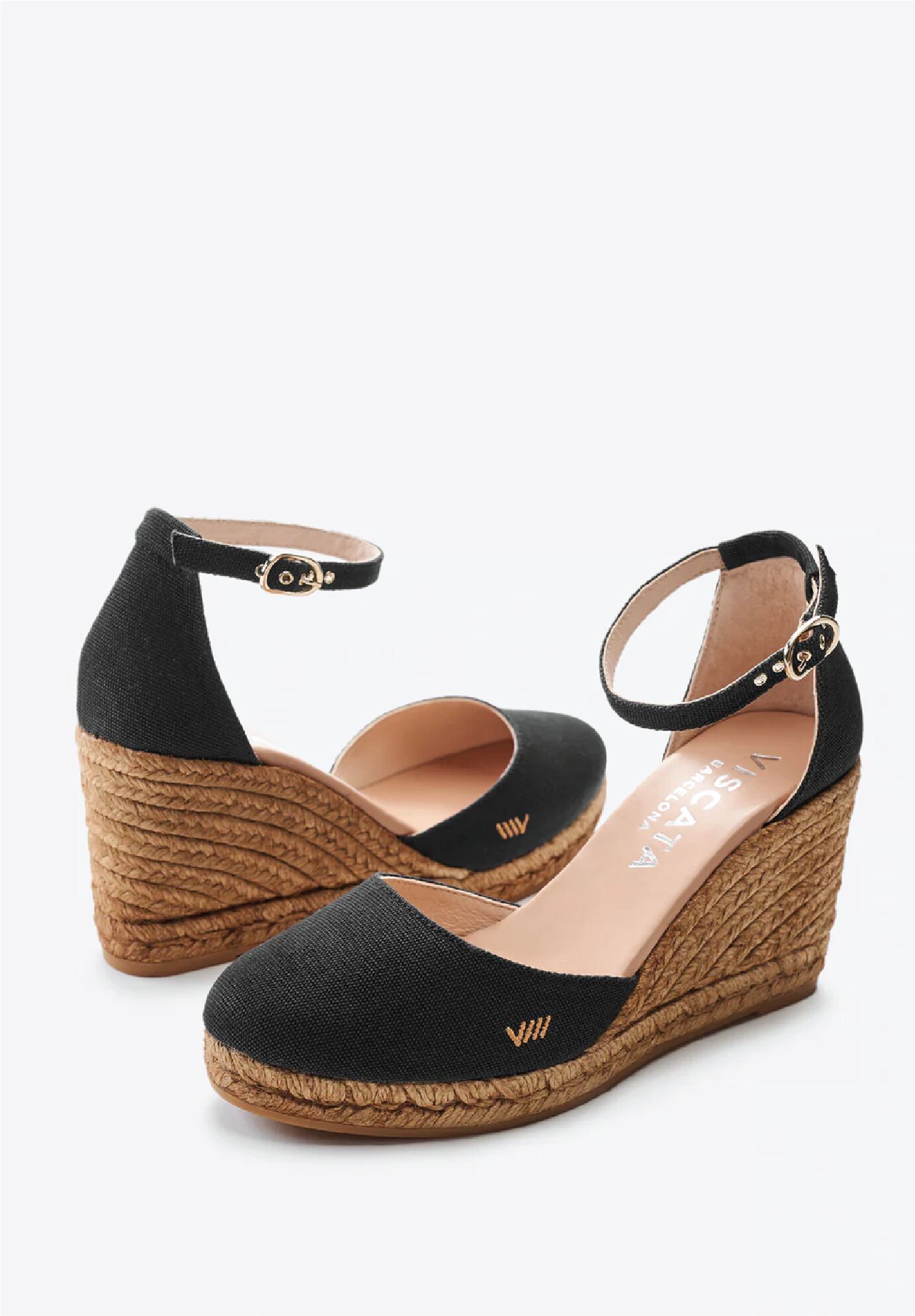 Estartit Canvas Espadrille Wedges, Black / Black, alternate image number 1