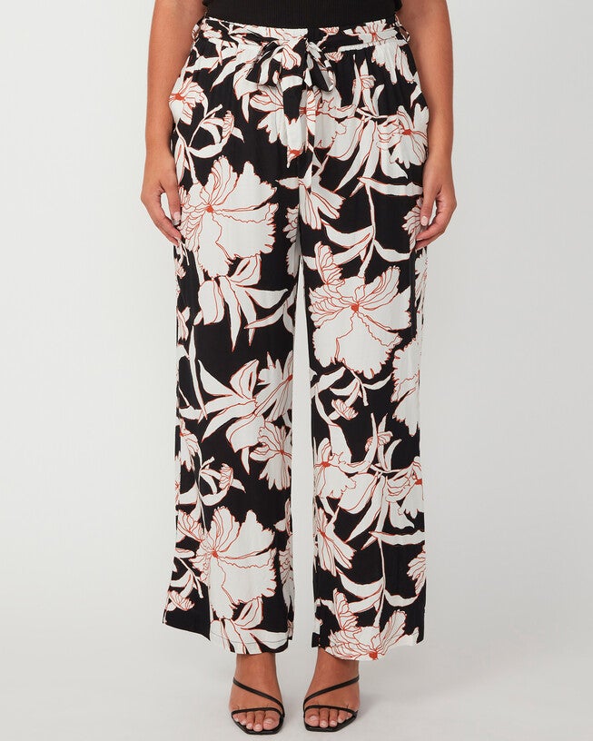 Acai Black/White Wide Leg Pant, CreamBlack / Black, hi-res image number 0