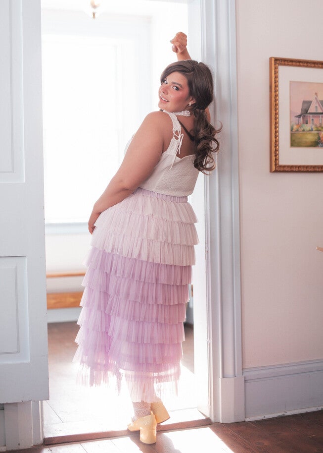 Falling Petals Skirt, Purple / Purple, alternate image number null