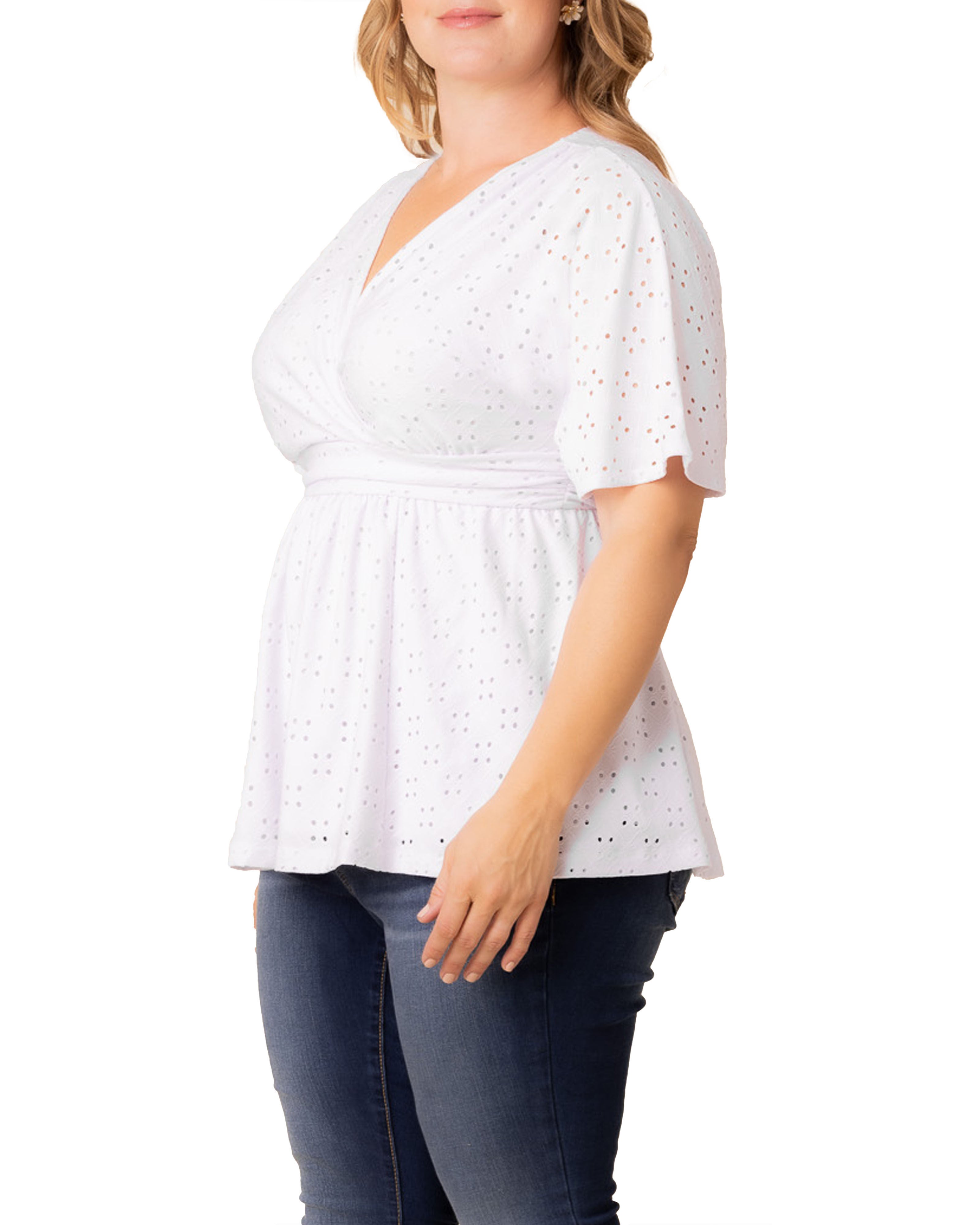 Sunny Day Eyelet Top, WHITE / White, alternate image number 3