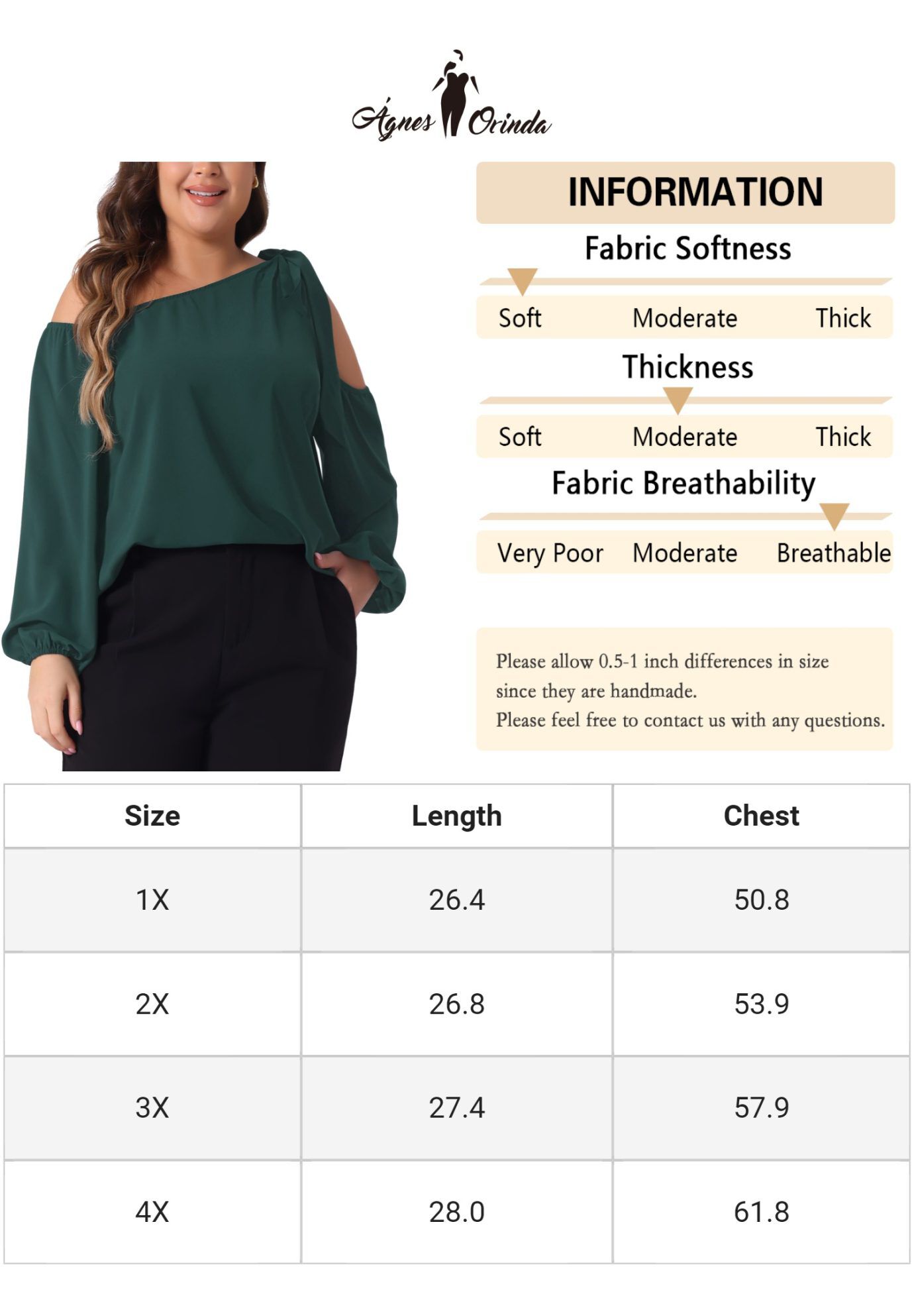 Cold Shoulder Tie Long Sleeve Blouse T-Shirt Tee Top, Dark Green / Forest Green, alternate image number 4