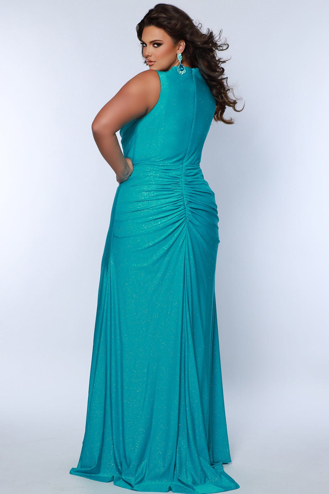 VALLEY GIRL EMPIRE FORMAL GOWN, Aqua / Aqua, alternate image number 1