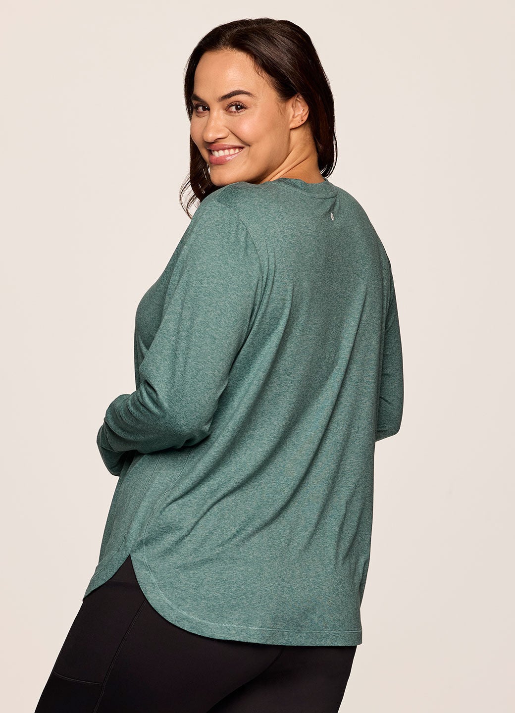 Studio Practice Long Sleeve Tunic Tee, Arctic / Sage Green, alternate image number 4