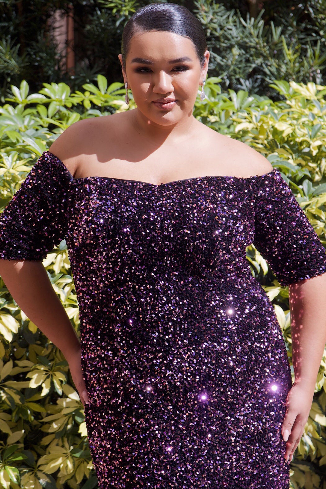 SPARK EVENING GOWN, Pink Plum / Purple, alternate image number 1