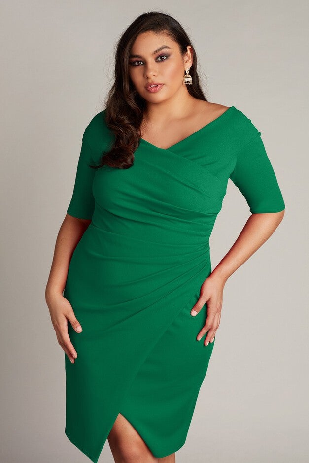 Adi Textured Crepe Dress - PLUS SIZE, BAMBOO / see-description, alternate image number 2