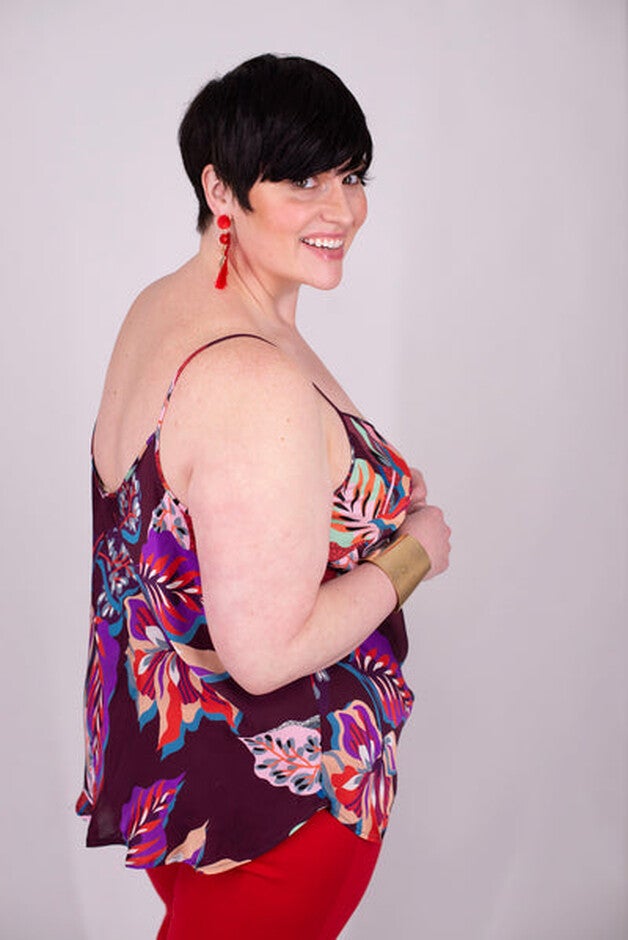 Steph Tank Top in Leaf Print, , alternate image number 2