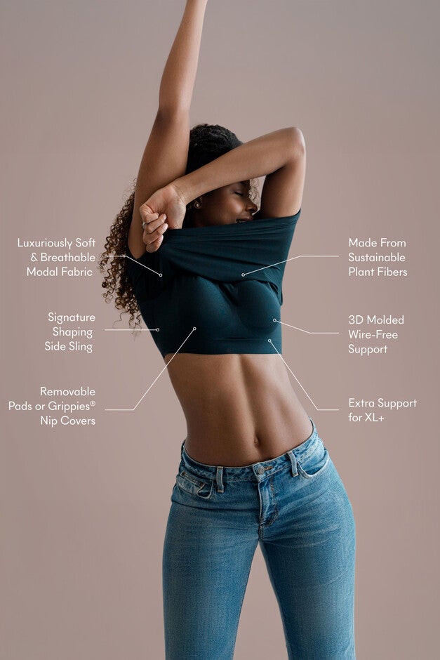 Everyday Elevated Long-Sleeve Brami with Built-In Bra, Black Onyx / Black, alternate image number null