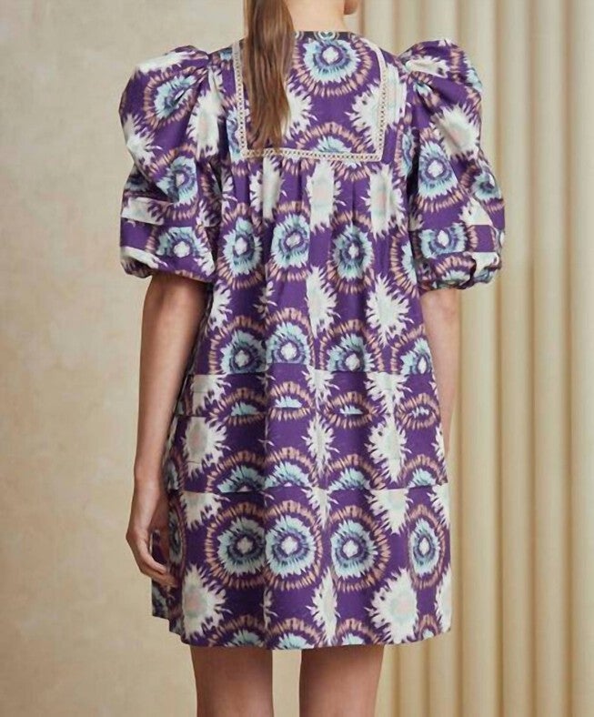 JENKINS DRESS IN LONDON RAIN PURPLE, London Rain Purple / Purple, alternate image number 3