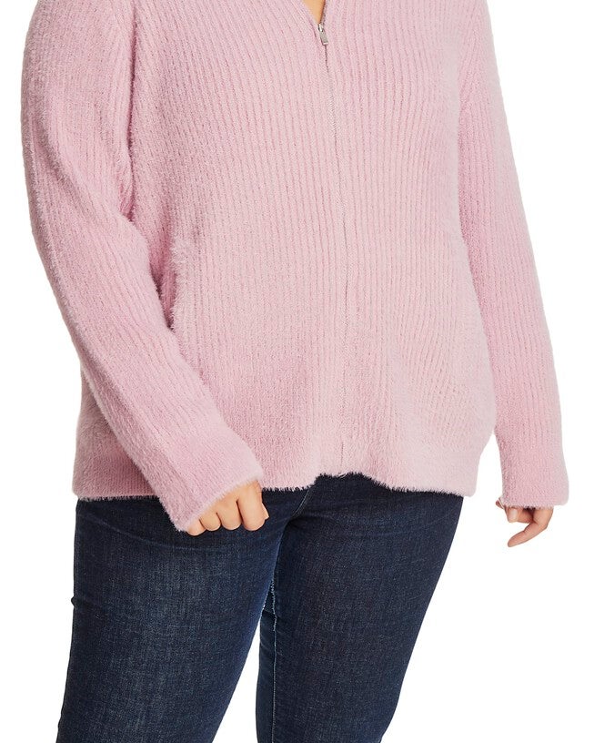 Willow Zip Front Sweater, Antique Rose / Mauve, hi-res image number 0