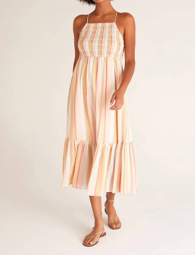 JAZMIN STRIPED MAXI DRESS IN ORANGE MULTI, Orange Multi / Pink, hi-res image number null